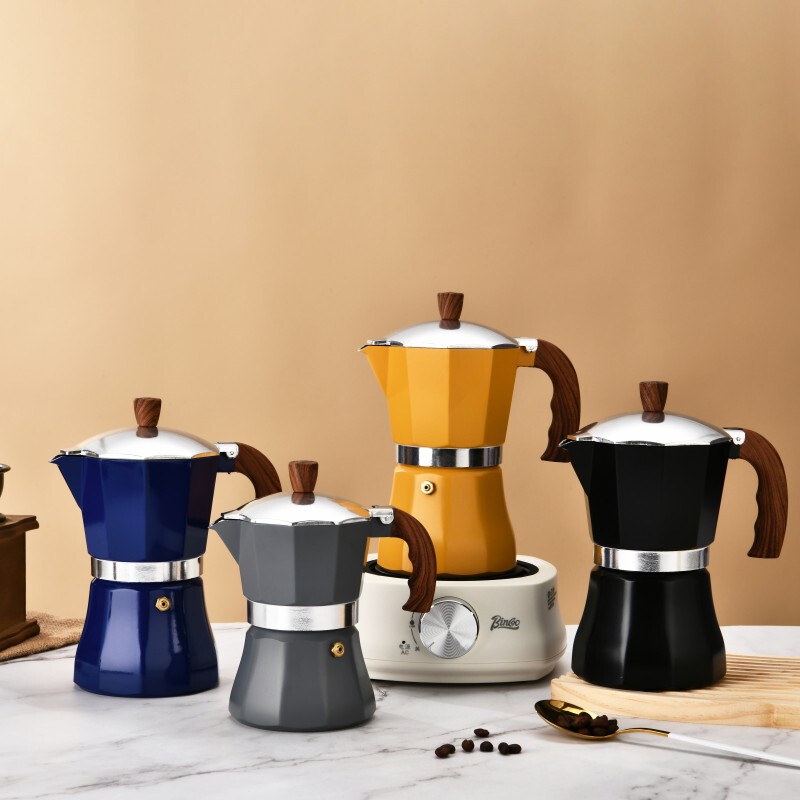 New Pumpkin-Shaped Coffee Pot, Multi-Function Sensor, Can Be Placed on the Induction Cooker, Moka Pot, Concentrated Extraction Hand-Pour Pot