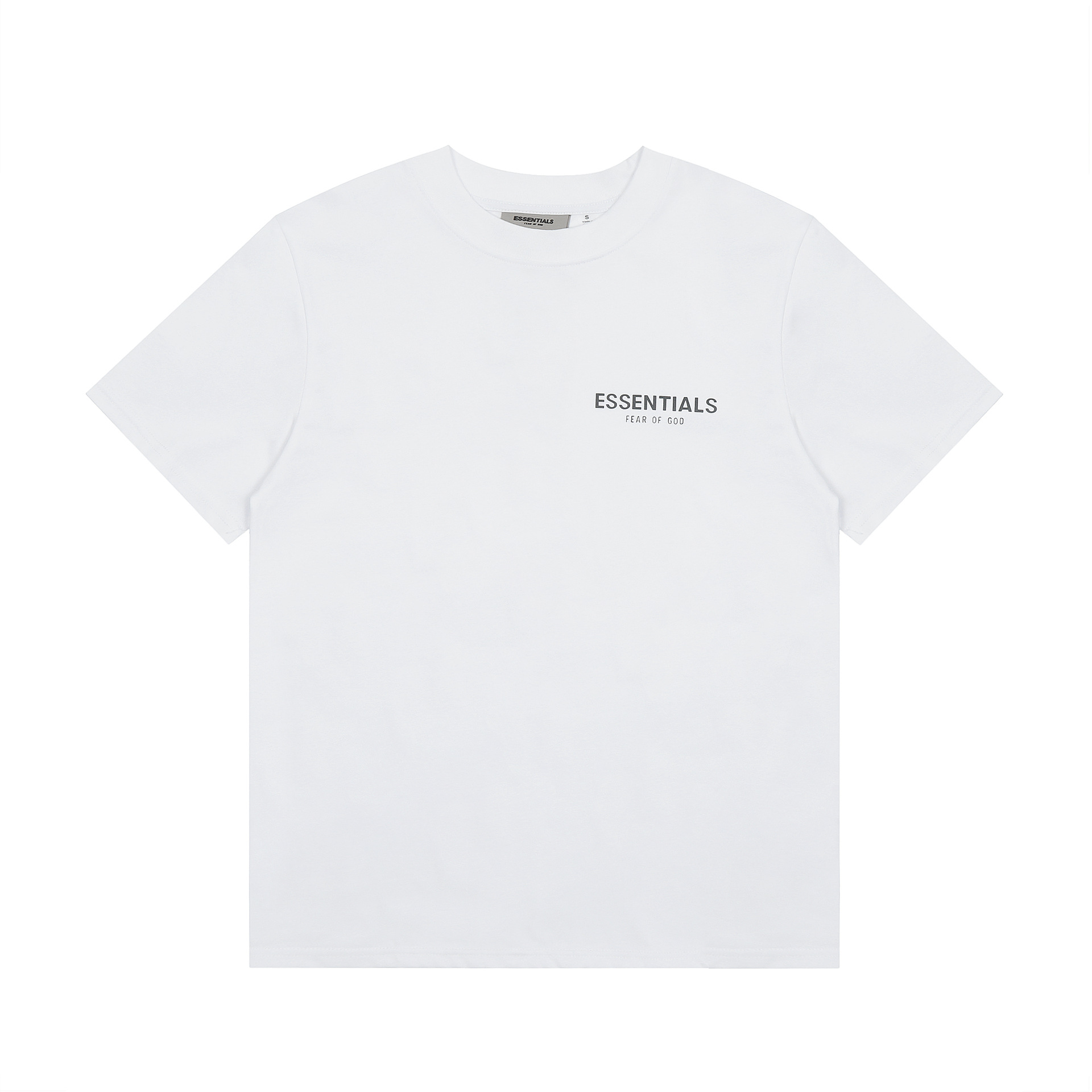 Camiseta de manga corta con estampado de letras pequeñas FOG, reflectante, estilo americano informal, clásica, holgada, cuello redondo, unisex, para parejas, moderna