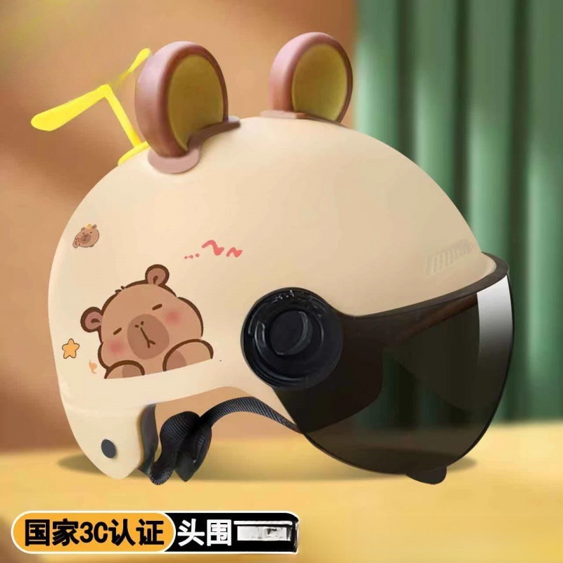 National Standard Certification - Year-Old Children's Helmet, Four-Season Electric Vehicle Helmet for Boys and Girls, Summer Cute Safety Helmet