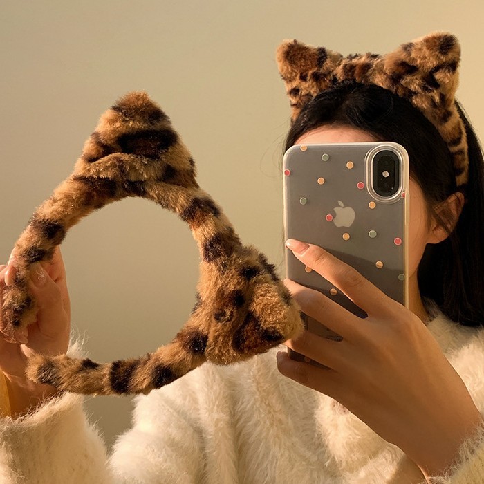 可爱毛绒猫耳朵发箍女款秋季洗脸头箍2025新款不勒头压发发卡头饰|undefined