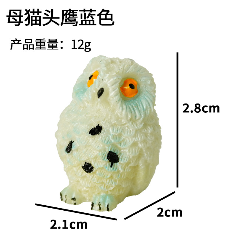 Regalo de búho resina de búho con patas expuestas Adornos decorativos de búho musgo micro paisaje plantas verdes creativas