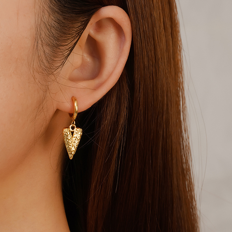 Pendientes colgantes de moda transfronteriza europea y americana, aretes redondos de acero inoxidable de todo fósforo, pendientes simples para mujer de 18K chapados al por mayor