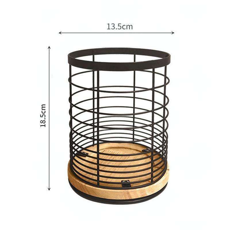 クロスボーダーキッチン食器収納ラック鉄製木製ナイフとフォーク排水ラック回転可能なキャビネット収納バスケット卸売在庫あり|undefined
