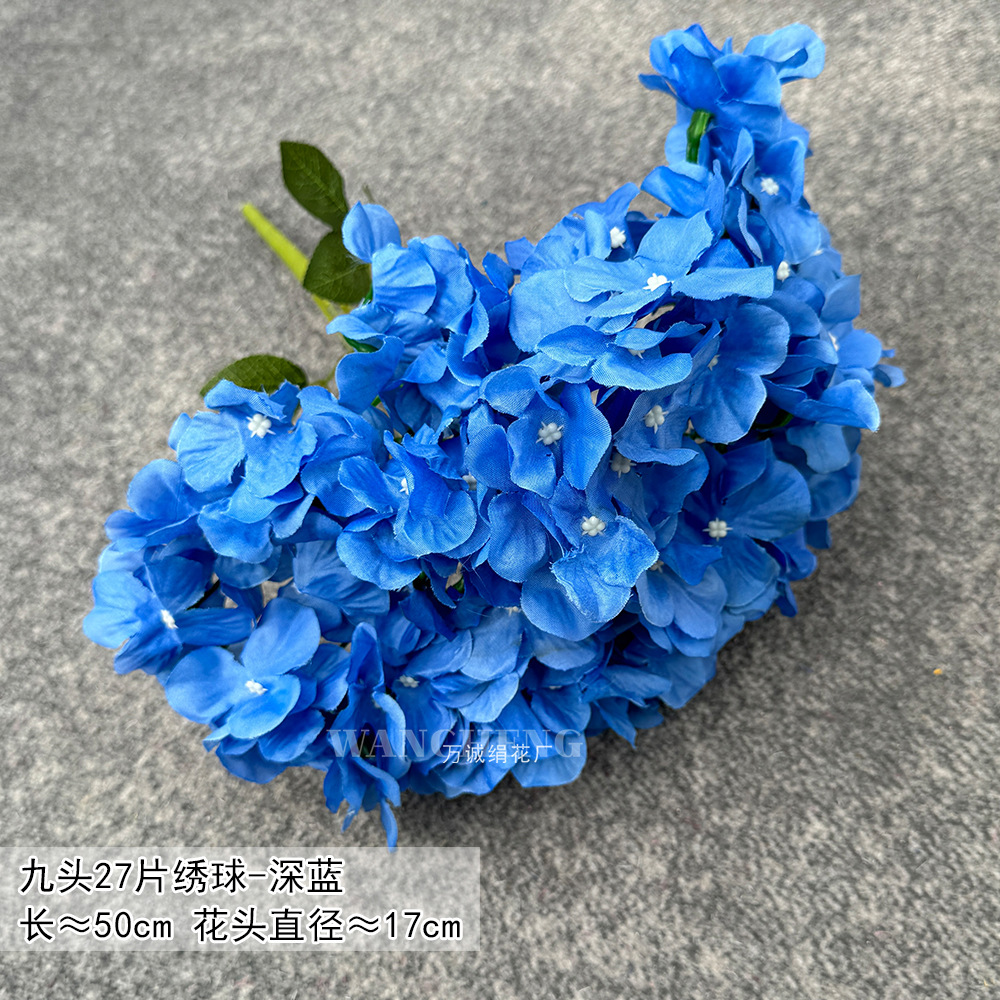 Haze azul decoración de la boda flor de seda flor Hotel fotografía flor de la pared arreglo floral Yingbin distrito Camino de plomo flor artificial
