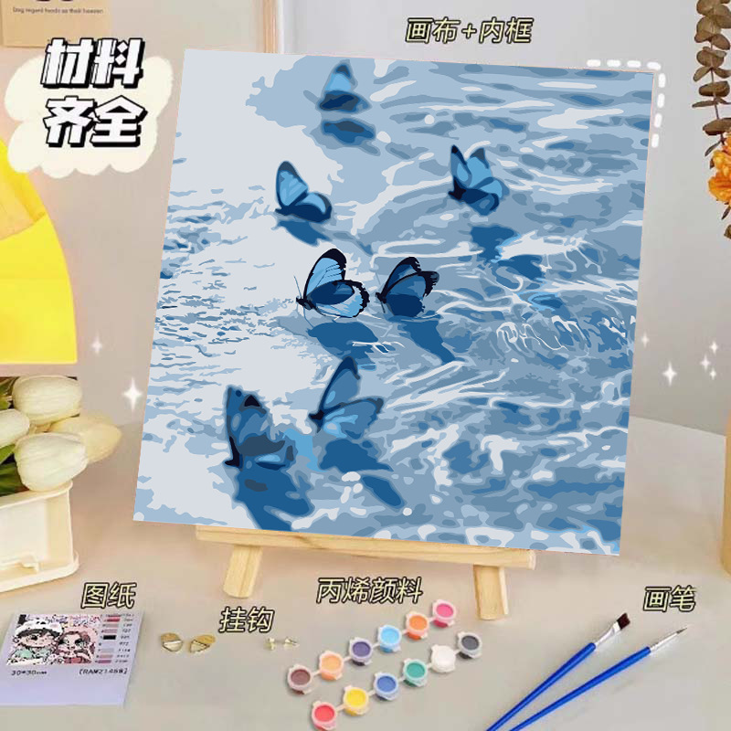バラのデジタル油絵diy子供の塗り絵の高級感手作りの風景の花の対外貿易の露店の商品|undefined