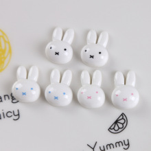 亮面可爱小兔头树脂配件奶油胶diy发夹发饰手机壳洞洞鞋钥匙链批