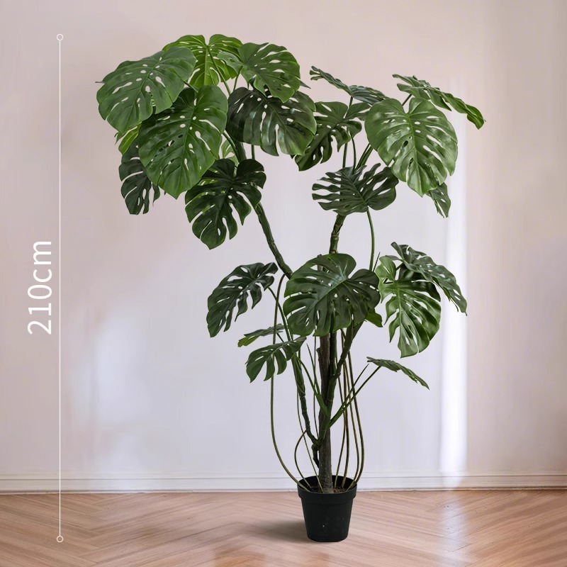龟背竹仿真绿植高端轻奢客厅装饰摆件大型仿生植物沙发边落地盆栽|undefined