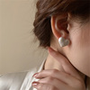 Summer silver needle, enamel, cute universal fashionable earrings heart-shaped, silver 925 sample, internet celebrity