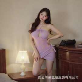 俏狐娘性感带裙情趣内衣激情火辣纯欲风蕾丝网纱裙诱惑吊带裙B22