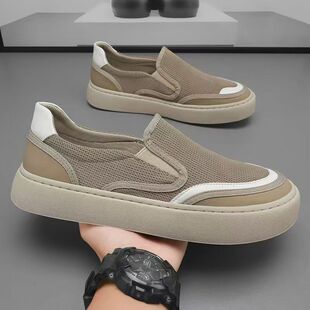 Cross-Border Wholesale Men's Shoes Spring and Summer New Breathable Mesh Casual Sports Sneakers Slip-On Fashion Lazy Slip-Ons
