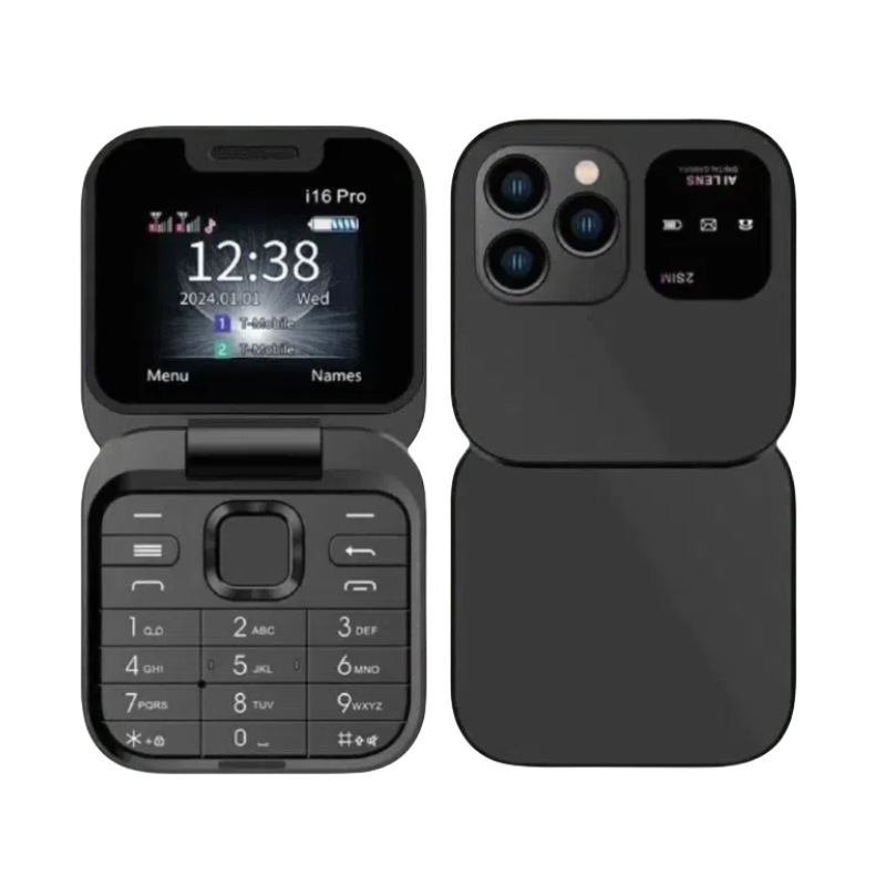 国境を越えた外国貿易 i16 プロデュアル SIM デュアルスタンバイ非スマートフォンクラムシェルボタン高齢者電話 2G 携帯電話|undefined