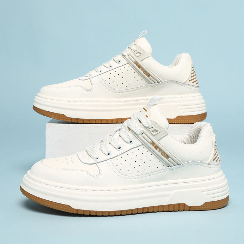 Zapatillas de deporte zapatos casuales deportivos de verano para hombres zapatos blancos zapatos de moda de suela gruesa transpirable de malla zapatos de hombre de todo fósforo al por mayor