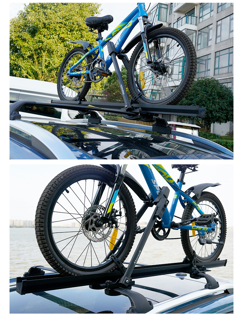 Car Roof Bike Rack, Car Crossbar Mountain Bike Luggage Rack, Thickeneded Roof Bike Rack