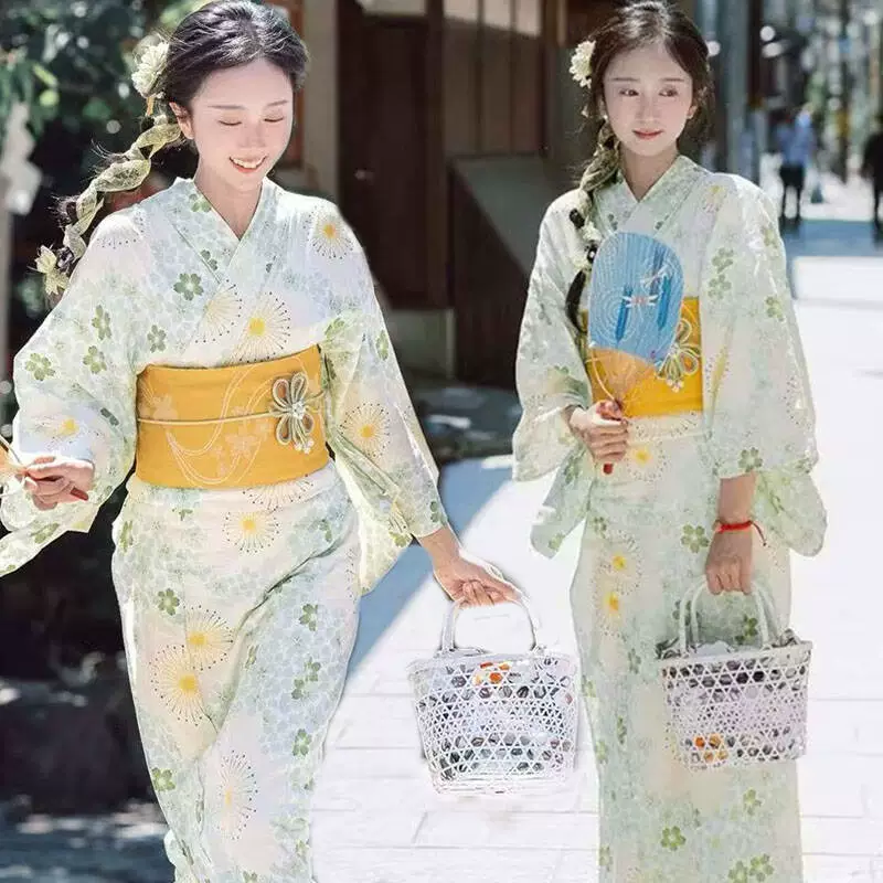 Кимоно (God Girl) традиционный японский стиль для фотосессии, один размер, варианты банта или веера для талии