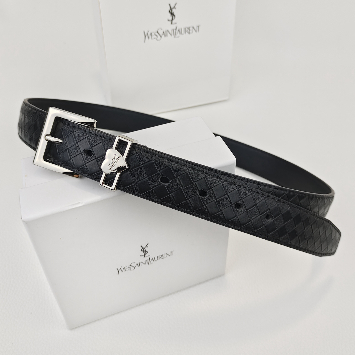Saint Laurent Belt Intrecciato Black