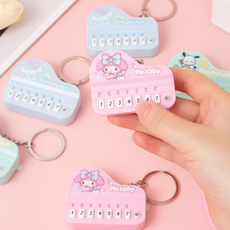創意ミニピアノキーホルダー発光益智ハンドヘルド音楽電子オルガン玩具カバンストラップ|undefined