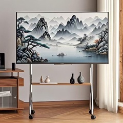 テレビスタンドフロアスタンド可動ステンレス鋼垂直車輪付きカートリビングルーム寝室 32-75inch ユニバーサル