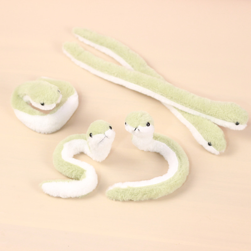 뱀 마스코트 봉제 장난감 인형 창조적 인 구부릴 수있는 작은 녹색 뱀 인형 재미있는 천 선물