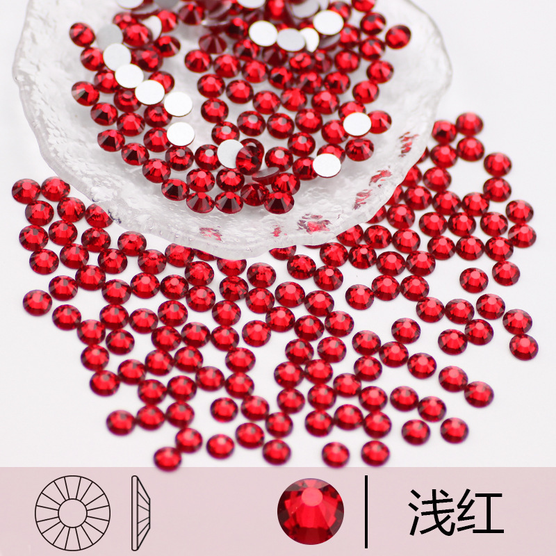 跨境彩色圆形平底钻 水晶玻璃钻水钻美甲钻 diy贴钻饰品配件批发|undefined