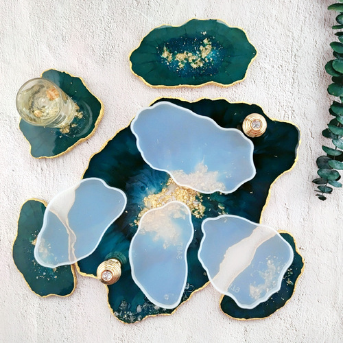 DIY special-shaped coaster mold crystal glue mold tray irregular cloud fruit plate base silicone mold