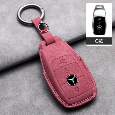 C- Class Key Cover | Car key bag - mercedes-benz-hollow-c-type-volcanic-red-ring-rope