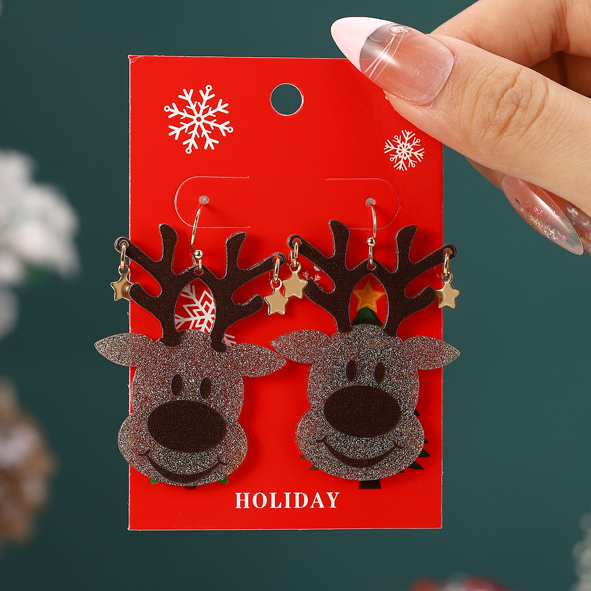 30g Weight Iron Ear Needle Material Drop Earrings Classification 1 Pair Quantity Party, Festival Occasion Alloy Material Christmas Festival Christmas Tree, Santa Claus, Snowflake Pattern Women's Gender IG Style Style 1 Pair Christmas IG Style Christmas Tree Santa Claus Snowflake Alloy Drop Earrings 10