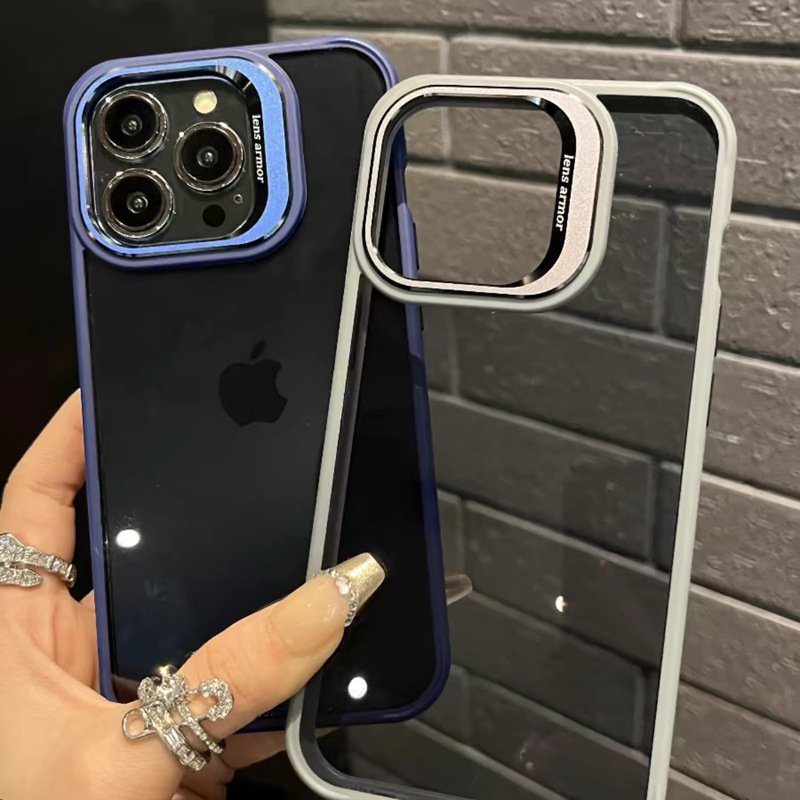 Ốp lưng điện thoại trong suốt chống rơi cho iPhone 15 Pro Max, 14, 13, 12, 11 — [Màu đen★Mặt sau màu đen ◆ Cạnh silicon mềm] Hermit, 【Màu xám titan★Mặt sau màu đen ◆ Cạnh silicon mềm] Hermit, 【Màu tím sẫm★Mặt sau màu đen ◆ Cạnh silicon mềm] Hermit, 【Màu tím nhạt★Mặt sau màu đen ◆ Cạnh silicon mềm] Hermit chi tiết 3