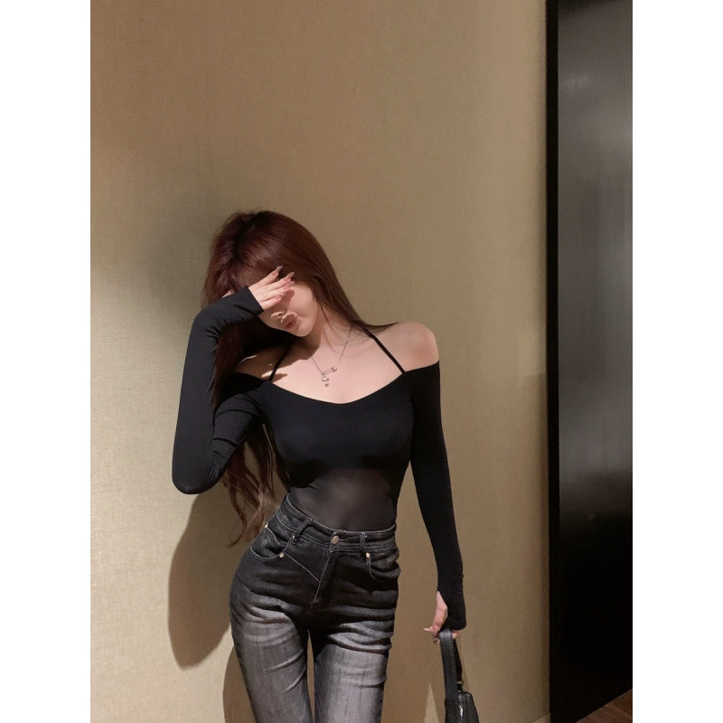 Base sexy short long-sleeve, belt