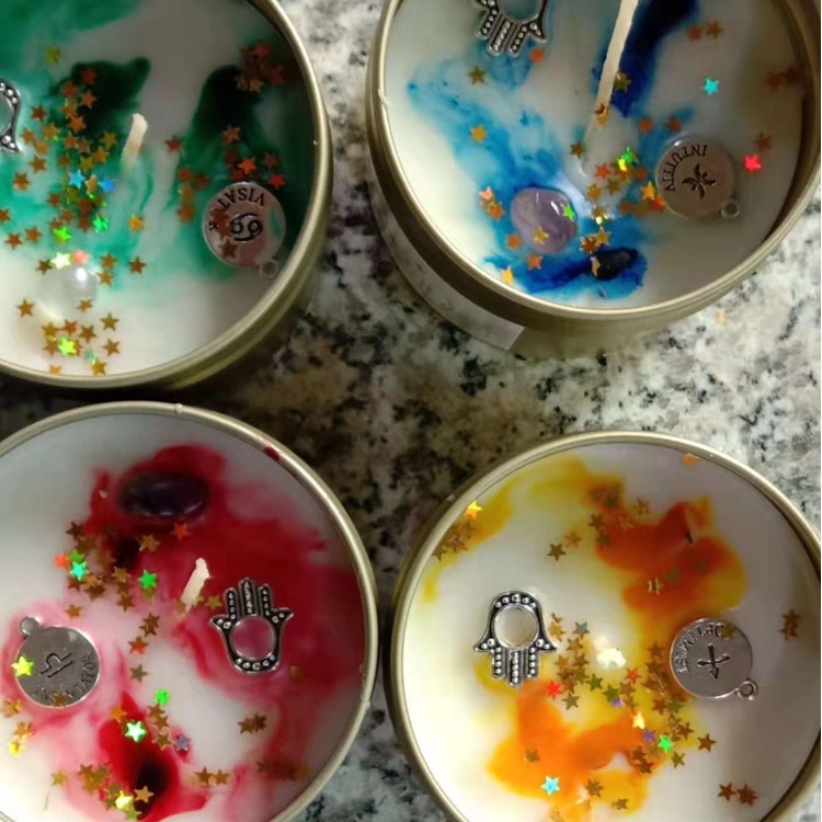 Zodiac signs, aromatherapy, candle, gradient
