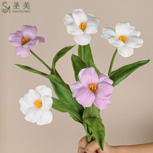 仿真PU开口笑郁金香家居桌面装饰婚庆新娘手捧花手感郁金香仿真花