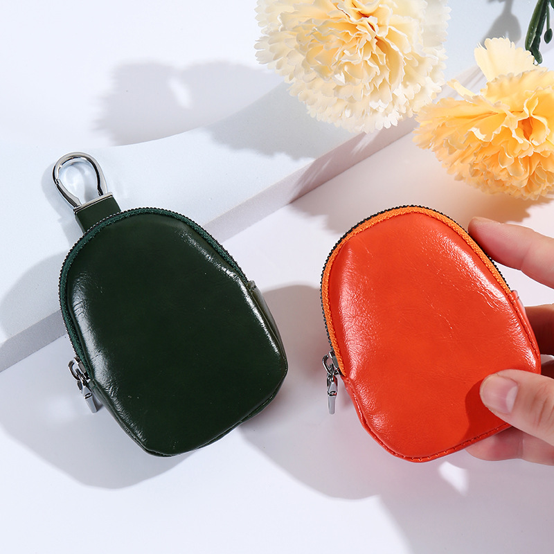 Mini Shell japonés bolso de almacenamiento de cable de datos bolso de cambio de llave de hombre bolso de cuero de cable de datos al aire libre bolso de cintura