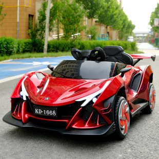 Children's Electric Car Four-Wheel Remote Control Sports Car Charging Toy Car Can Sit on Men and Women Baby 1-5 Years Old Drift Car