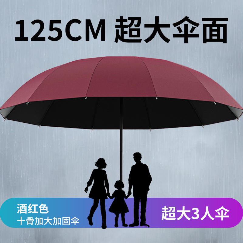 [특대형 1~2인] 10본 확대 방풍·폭풍우산-마룬