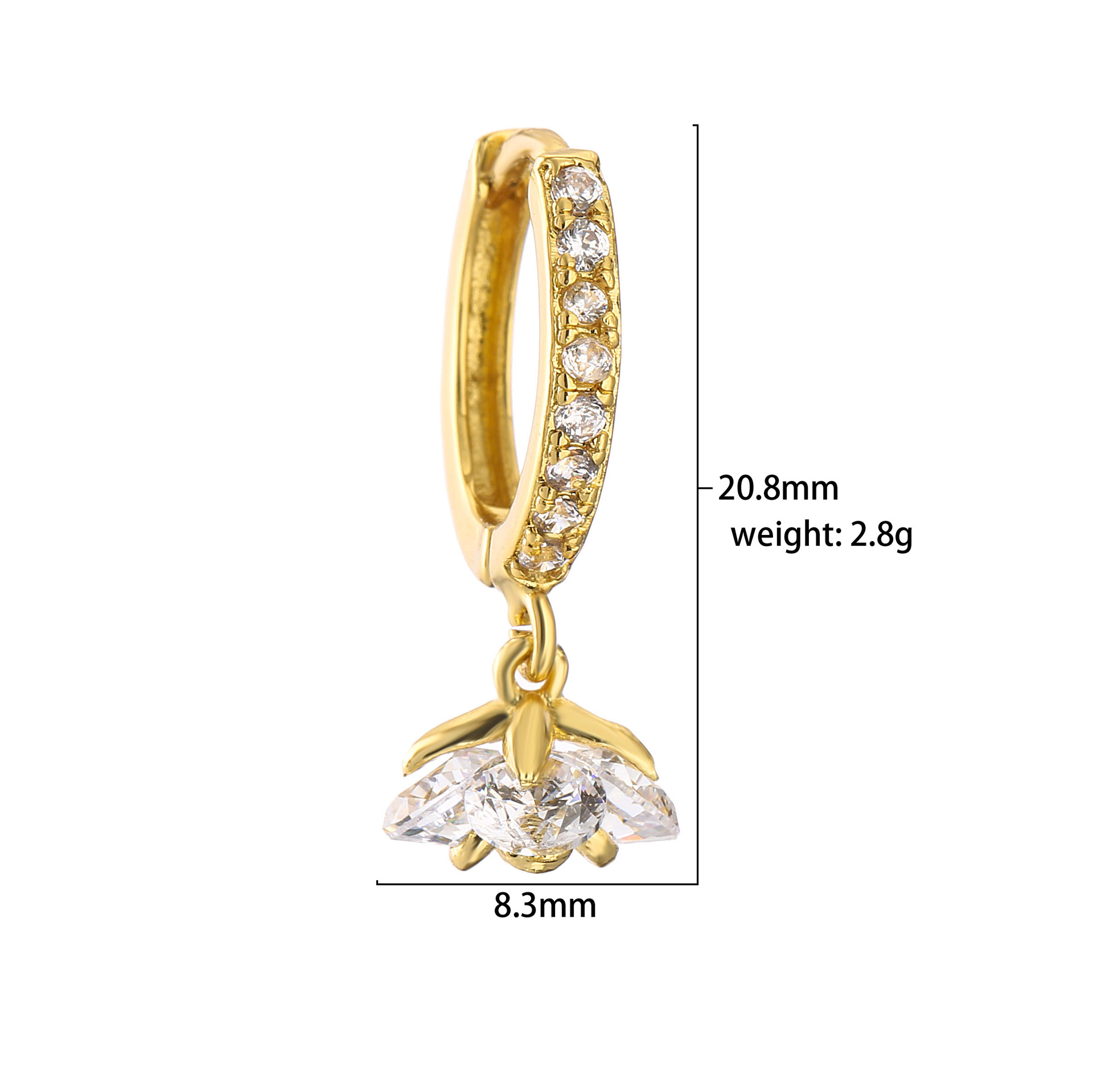 1 Pair Fashion Water Droplets Flower Copper Inlay Zircon Drop Earrings display picture 2