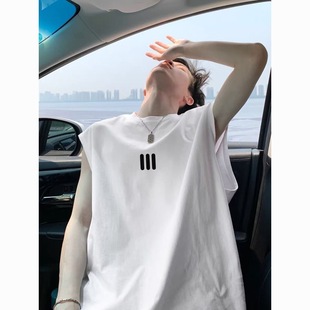 Summer Clothes Men's Vest Trendy Brand Trendy Sports Vest Loose Sleeveless Versatile T-Shirt Bottoming Basketball Sports