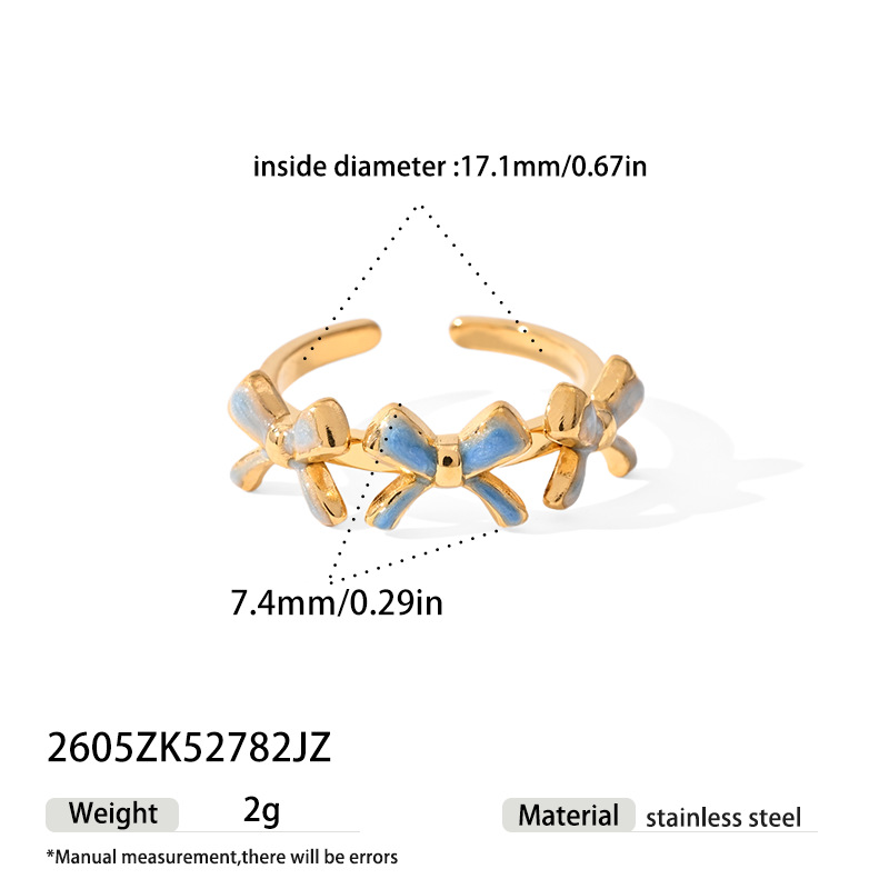 Nuevo anillo de arco de color carron de estilo europeo y americano ins ajustable anillo de acero de titanio abertura suministro transfronterizo