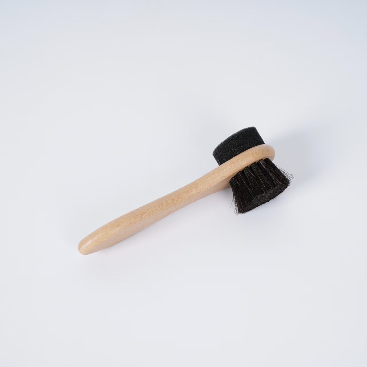 Cepillo de Zapatos de Pelo de Caballo de Madera de Haya, Descontaminación y Cuidado, para Calzado y Ropa