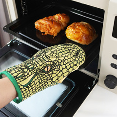 Cartoon Animal Insulated Gloves Alligator Thick Oven Gloves BBQ Gloves Kitchen Heat-Resistant Anti-Scald Gloves