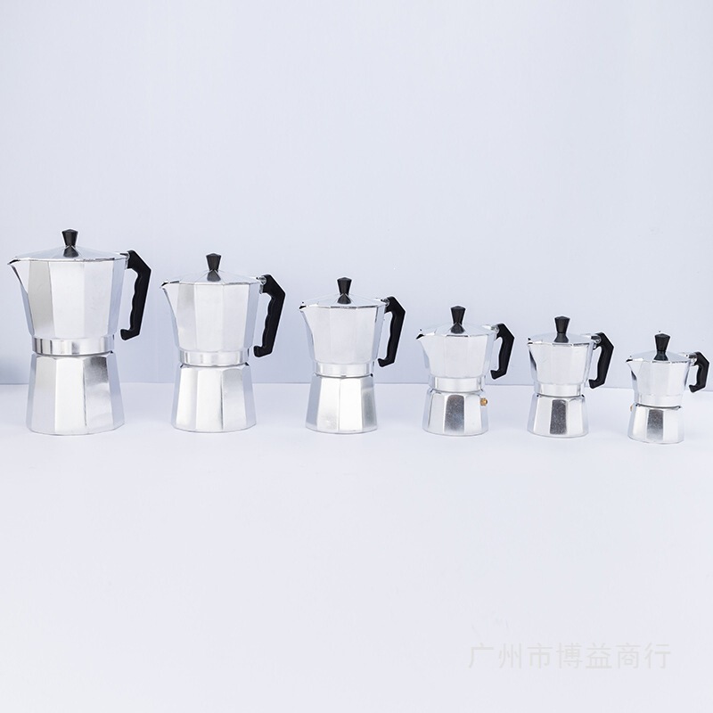 Popular Italian-Style Aluminum Moka Pot European-Style Coffee Utensil Octagonal Moka Coffee Pot Wholesale