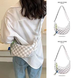 Women's bag 2022 new all-match casual canvas bag large capacity crossbody dumpling bag high-grade sense niche waist bag