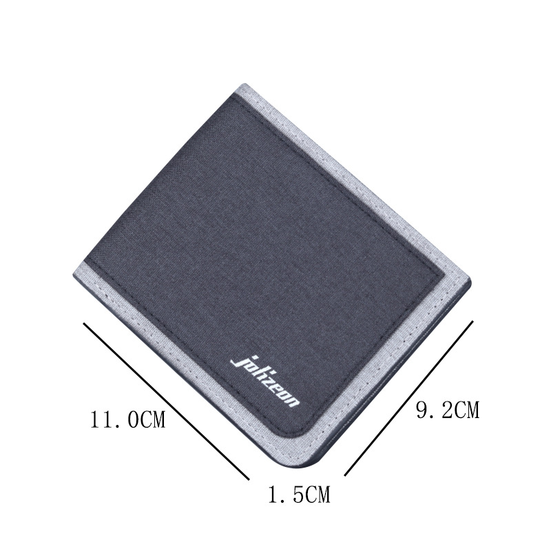 Cartera de lona billetera de los hombres titular de la tarjeta de clip corto para hombres titular de la tarjeta anti-desgaussing integrado