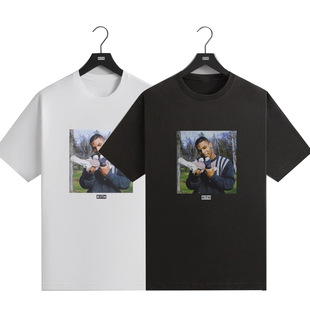 �L����Kith Mike Ty-son Vintage Tee̩�񽛵�ӡ��T���ڰ׃�ɫ