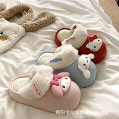 可爱卡通美乐蒂防水棉拖鞋女2025秋冬新款外穿厚底家居保暖包头拖