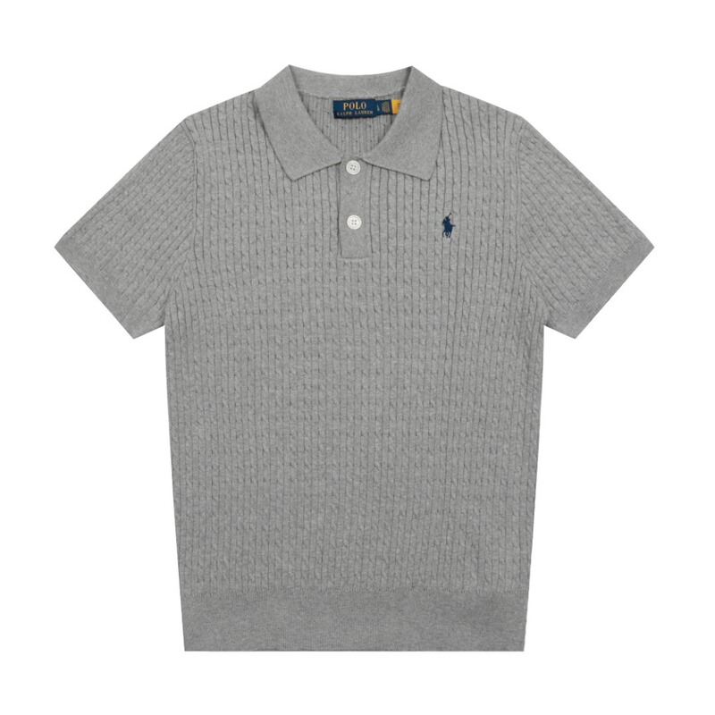 2025 スキャン可能 R*L ホームポニーロゴ刺繍 POLO 半袖セーター 小さなツイストラペル シンプル Tシャツ トップス|undefined