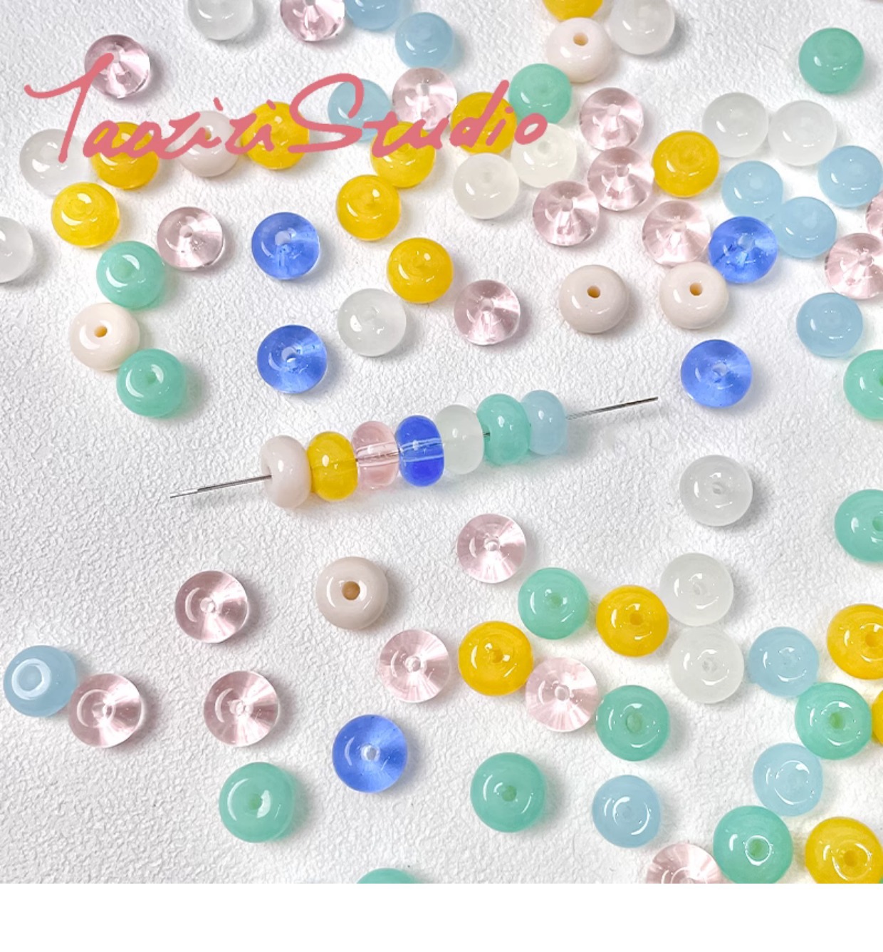 [Memory fragment] Japanese style fat Huhu glass abacus beads spacer beads diy handmade beaded necklace bracelet material