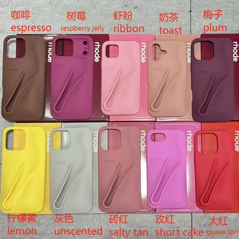 In-Stock High Version Rhode Hailey Same Style Suitable for iPhone 11 Lipstick Lip Gloss 3D Silicone Lip Glaze Phone Case