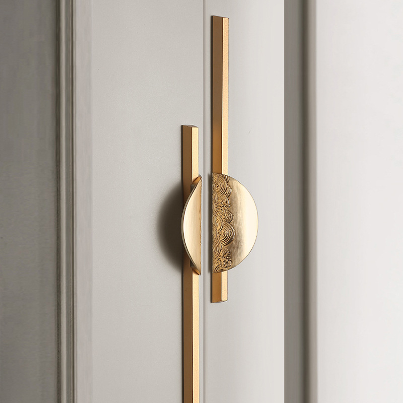 Scandinavian-style Chinese long-handled cabinet handles in gold and black, American-style cabinet pulls for minimalist wardrobes and drawers, grey handles