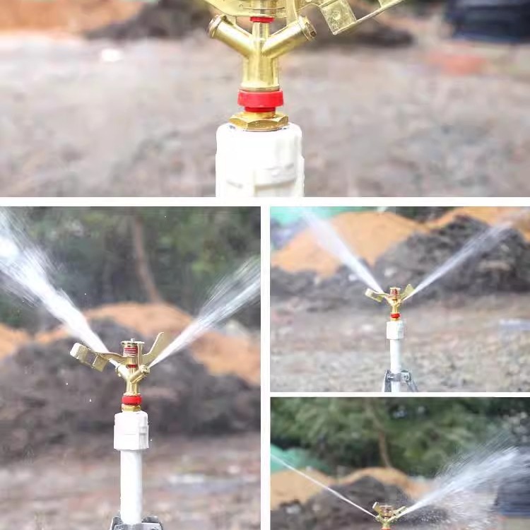 360 grados giratorio de aleación de zinc Rocker brazo rociador 4 puntos 6 puntos ajustable Césped Paisajismo tierras de cultivo riego rociador