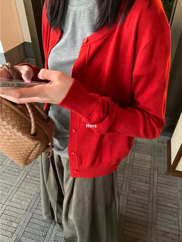 Hers一勺甜秋季女韩系简约风百搭休闲气质多色长袖针织开衫92115|undefined