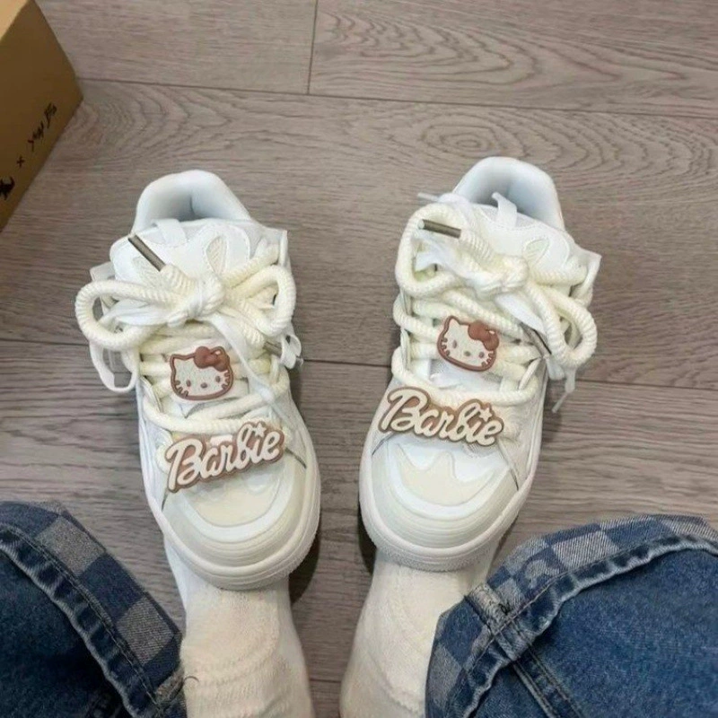 Cute sneakers, footwear for princess, fashionable demi-season high sports shoes